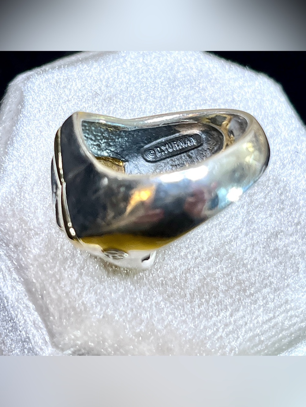 David Yurman chunky quatrefoil cable 925 750 two tone ring size 7 - Picture 8 of 8